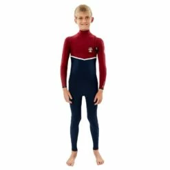 Combinaison Junior Rip Curl Flashbomb 4/3 Zip Free Navy/Red