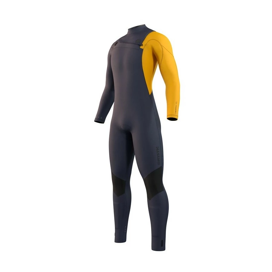 Combinaison Mystic Marshall Fullsuit 3/2 Mm Fzip - Blue / Mustard