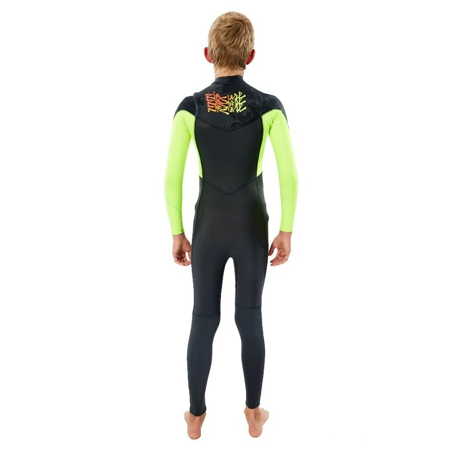 Combinaison Rip Curl Dawn Patrol 4/3 Chest Zip Fluo Lemon – Image 2